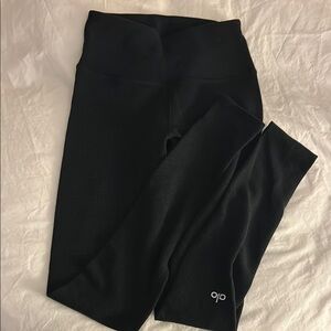 Alo Black Waffle Knit Leggings